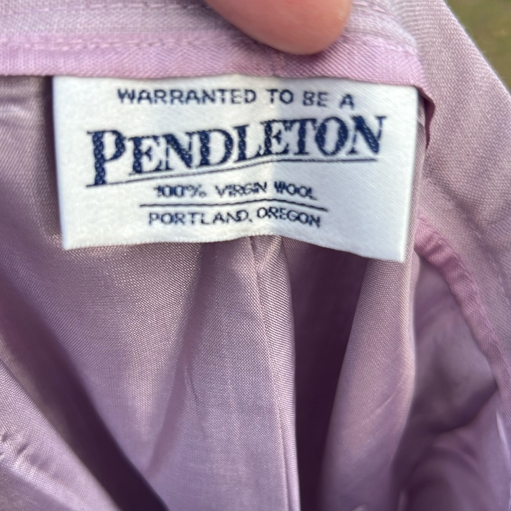 Pendleton Pinstriped Virgin Wool Purple Slacks Of… - image 2